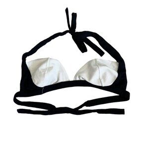 Aquaviva Swim Black White Textured Bikini Top Women's Small S